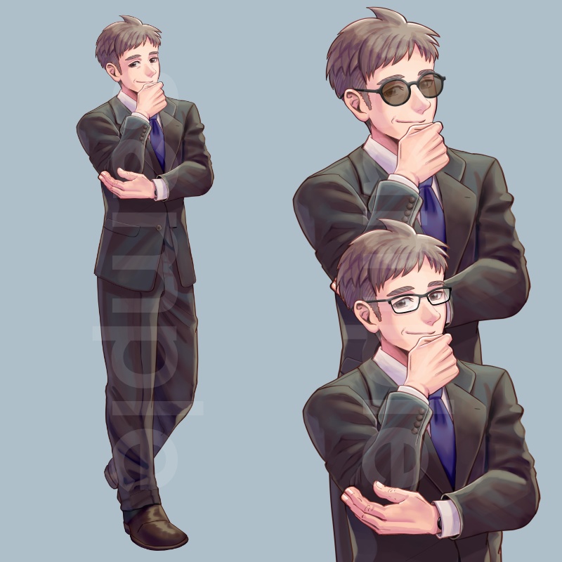 【立ち絵】おじさん17(差分24枚)