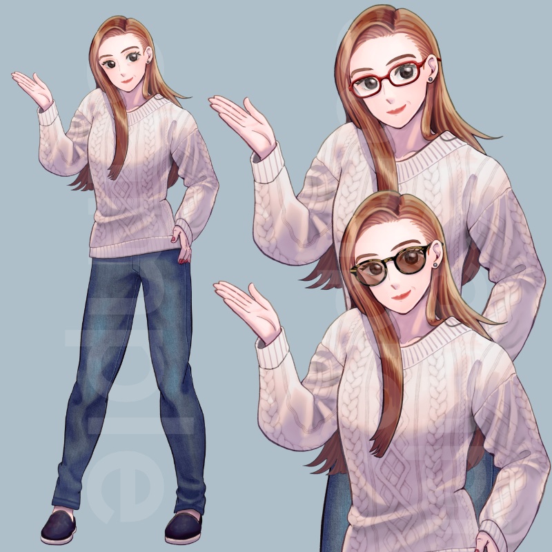 【立ち絵】おばさん7(差分24枚)