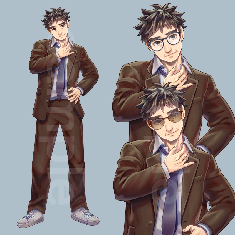 【立ち絵】おじさん22(差分27枚)