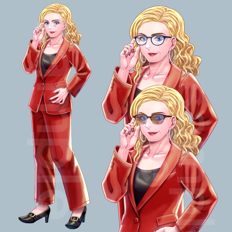 【立ち絵】おばさん09(差分30枚)