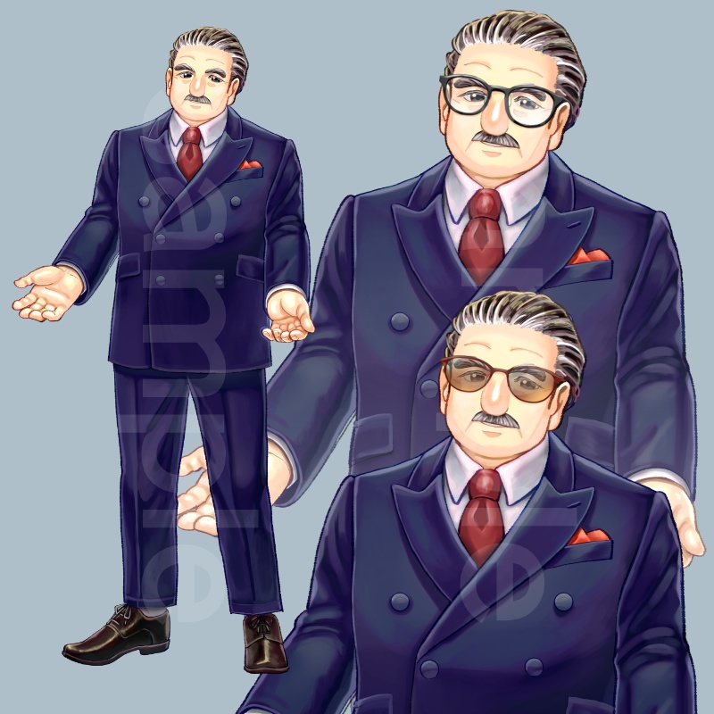 【立ち絵】おじさん24(差分30枚)