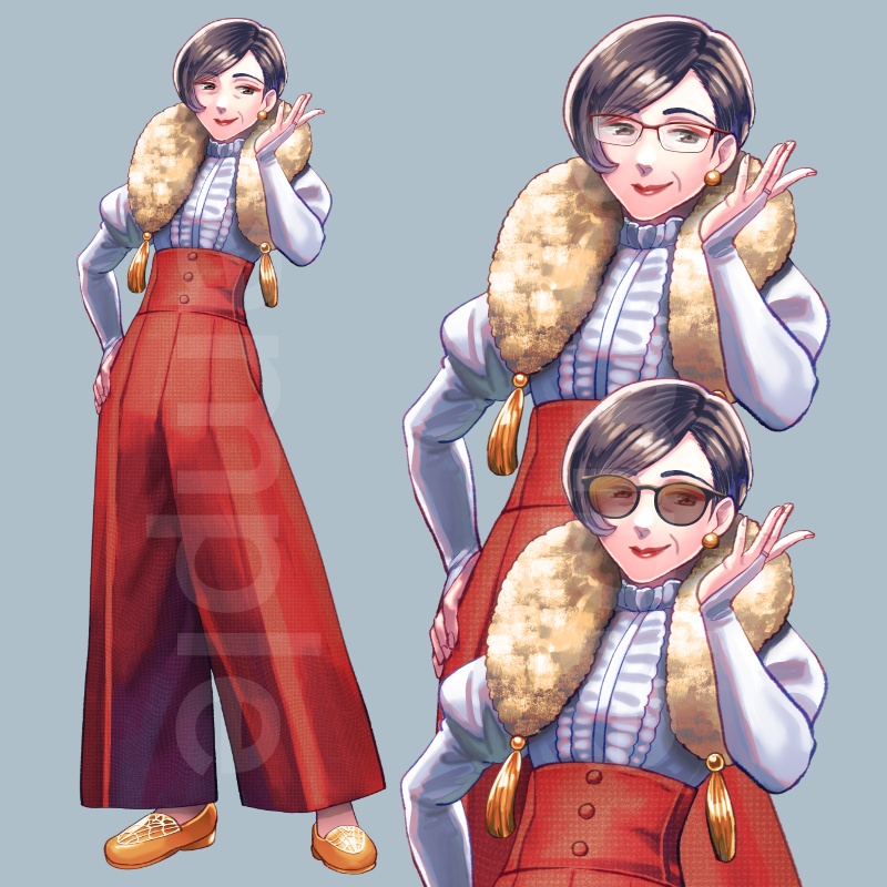 【立ち絵】おばさん10(差分27枚)