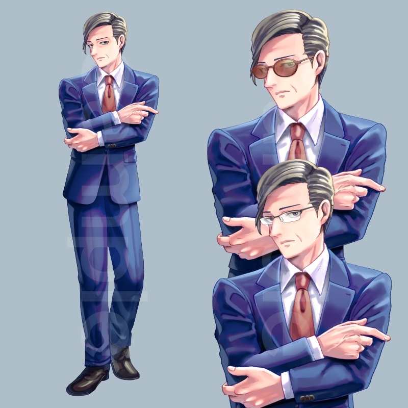 【立ち絵】おじさん27(差分27枚)