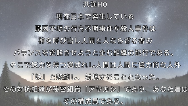 【クトゥルフ神話TRPG】空夜を駆ける君の名は