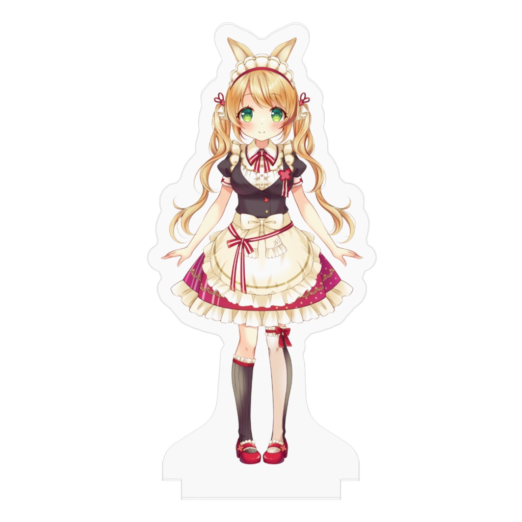 四葉うさの赤メイド服アクリルフィギュア