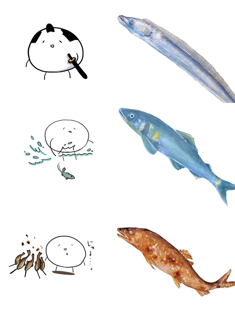 おさかな×しらたまさんステッカー