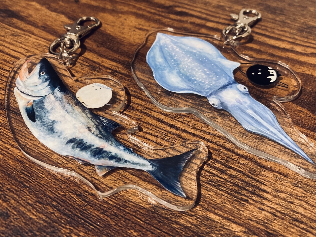 おさかな×しらたまさん アクリルキーホルダー