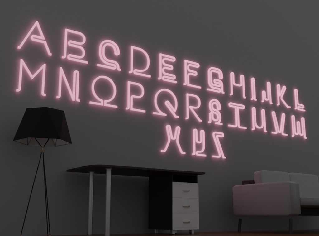 Neon English Alphabet