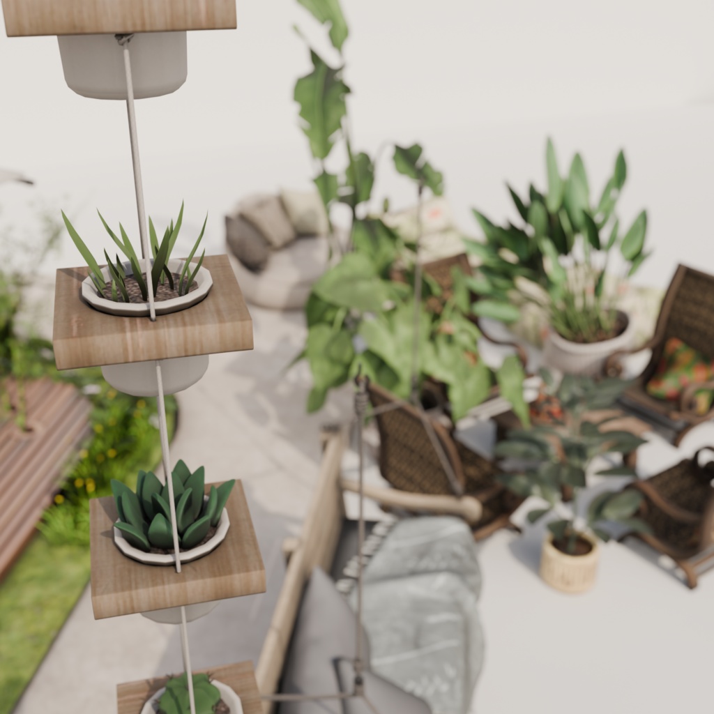 Cozy Furniture, Plants, & Patio Set!
