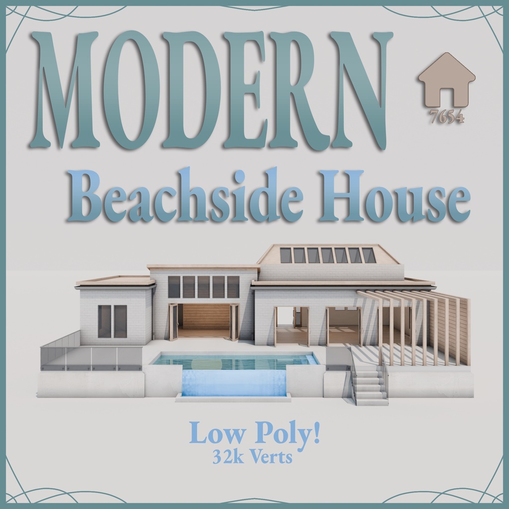Low Poly Modern Beachside House