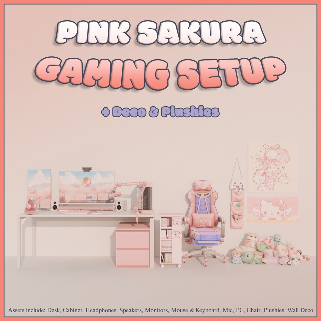 Pink Sakura Gaming Setup + Deco! ⋆。°✩