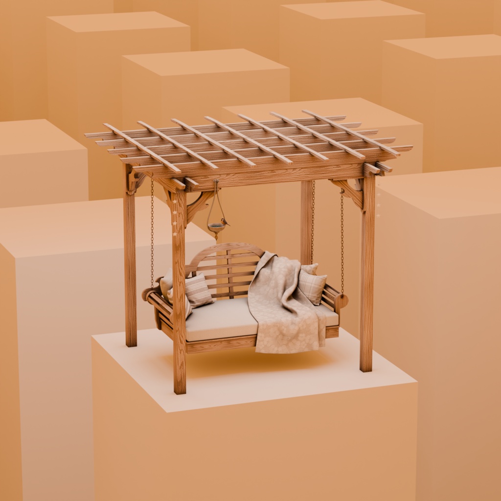 Rustic Garden Swing Bed