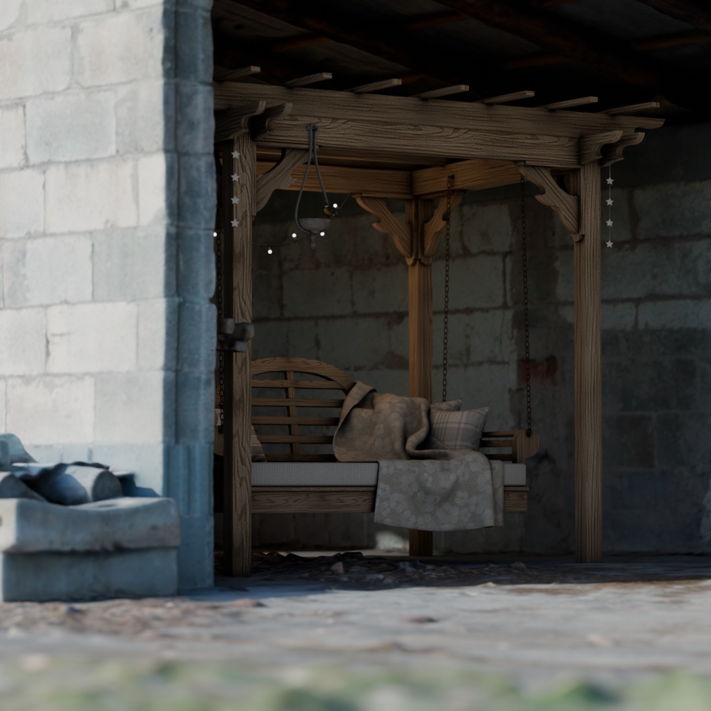 Rustic Garden Swing Bed