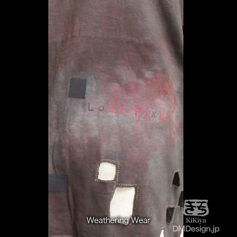 (M)アートTシャツコンセプト「Lost Pixel」(錆び色)(1-244)