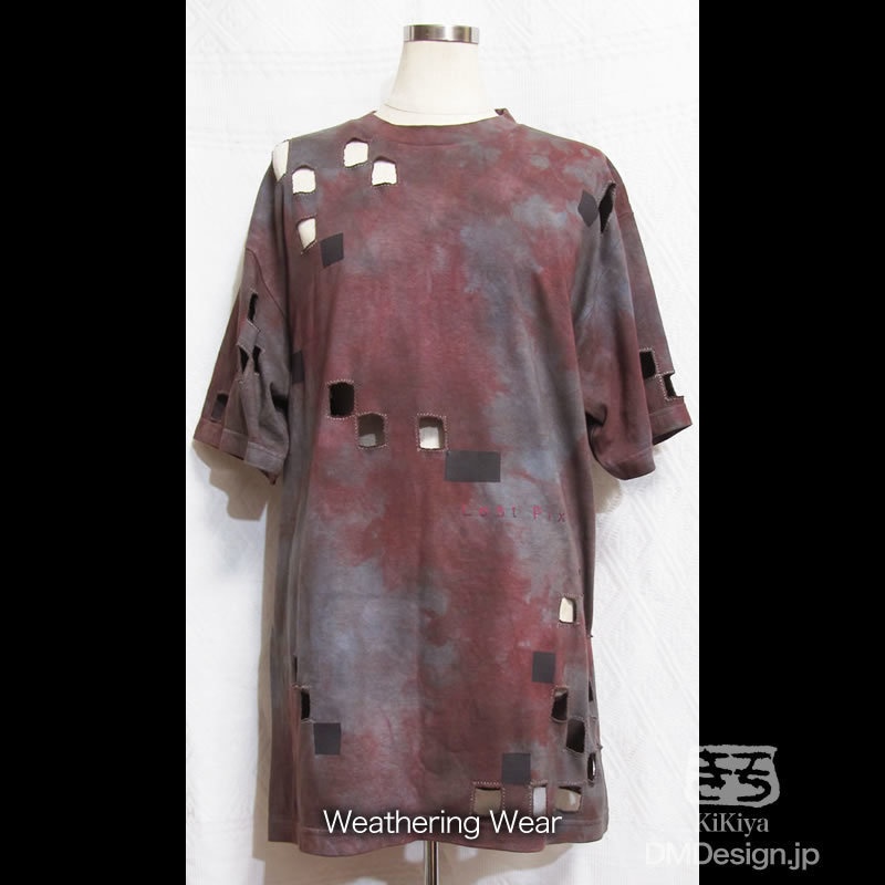 (M)アートTシャツコンセプト「Lost Pixel」(錆び色)(1-244)