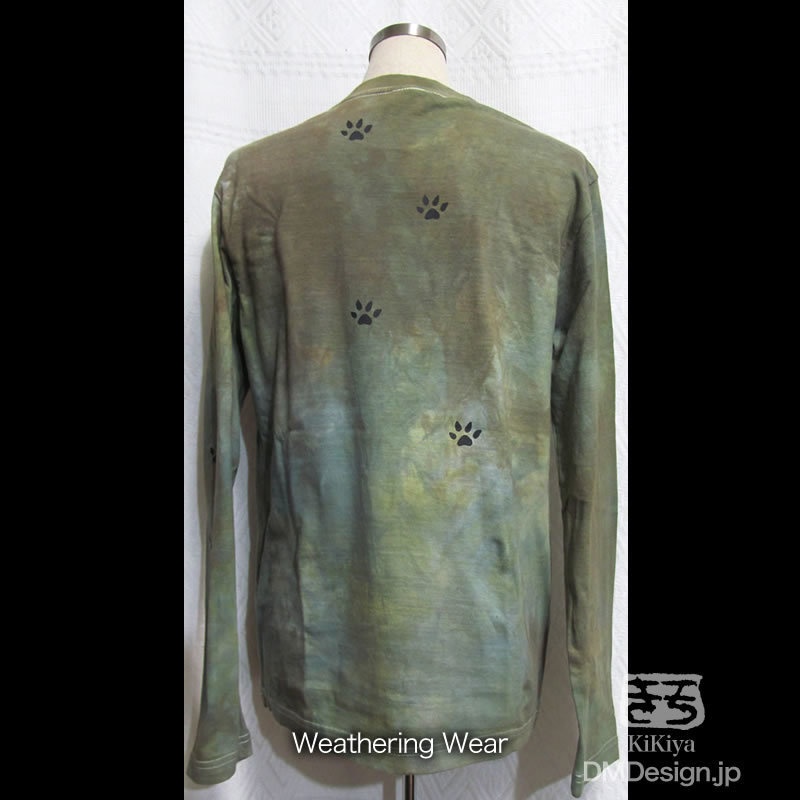 (S、L)手染め一点もの「迷彩風」長袖Tシャツ(1-275(L)、278(S))