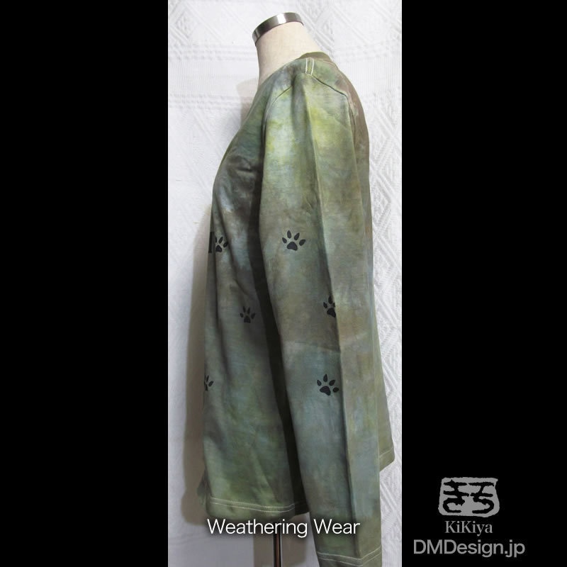 (S、L)手染め一点もの「迷彩風」長袖Tシャツ(1-275(L)、278(S))