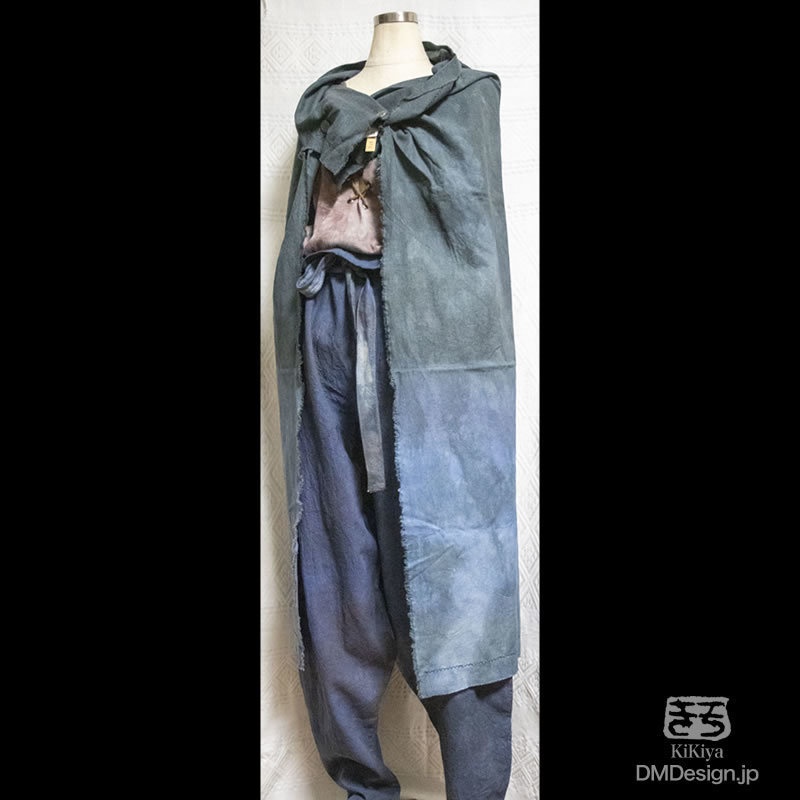 (L相当)手染め一点ものファンタジーウェア「あの服」(青系)(1-291) /LarpLus wear