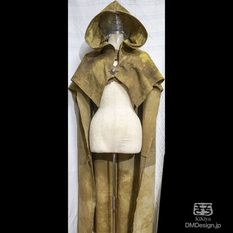 訳あり30 Offセット 手染め一点モノ 魔術セット フードとマント サンドイエロー 8 101 8 111 Larplus Wear 手染めウェザリング きき屋 Larplus Wear Booth