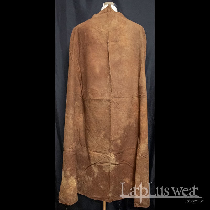 (M)手染め一点モノ「冒険者マント(1ボタン)」(ウェザリングブラウン)(8-140)/LarpLus wear