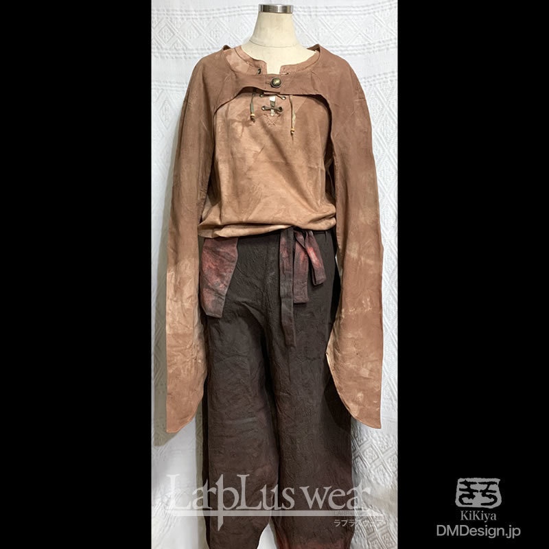 (F)オリジナル手染め一点もの「アームガード(茶)」(5-074)LarpLuswear