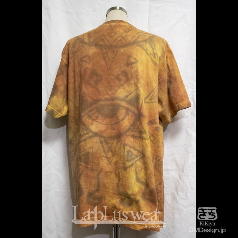 (M)手染め手描き一点ものTシャツ「古文書の神」(1-396)