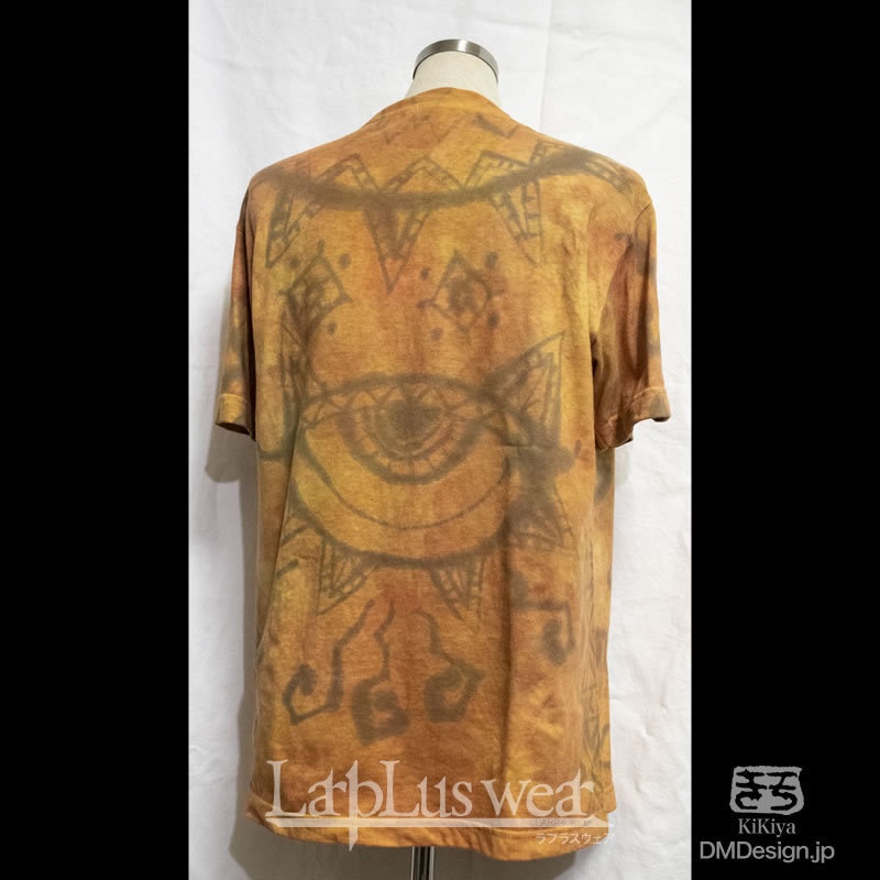 (S)手染め手描き一点ものTシャツ「古文書の神」(1-395)