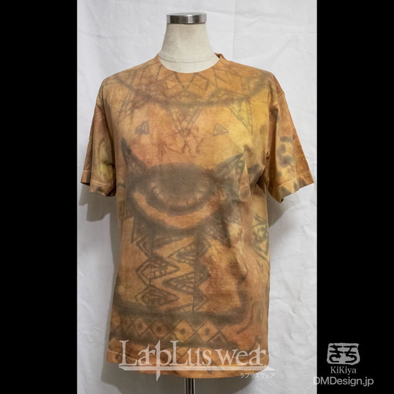(S)手染め手描き一点ものTシャツ「古文書の神」（1-395）
