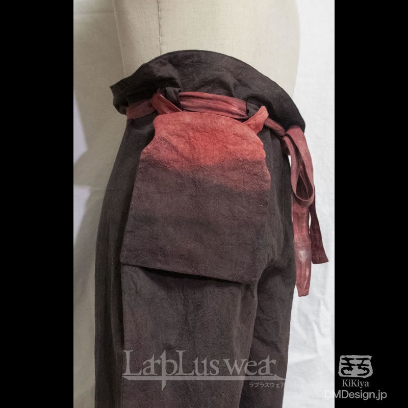 (F)手染め一点ものファンタジーウェア「あのズボン(レッドブラック)」(2-023)/LarpLus wear