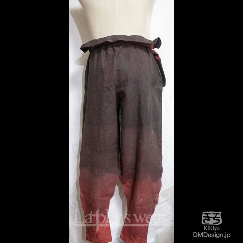 (F)手染め一点ものファンタジーウェア「あのズボン(レッドブラック)」(2-023)/LarpLus wear