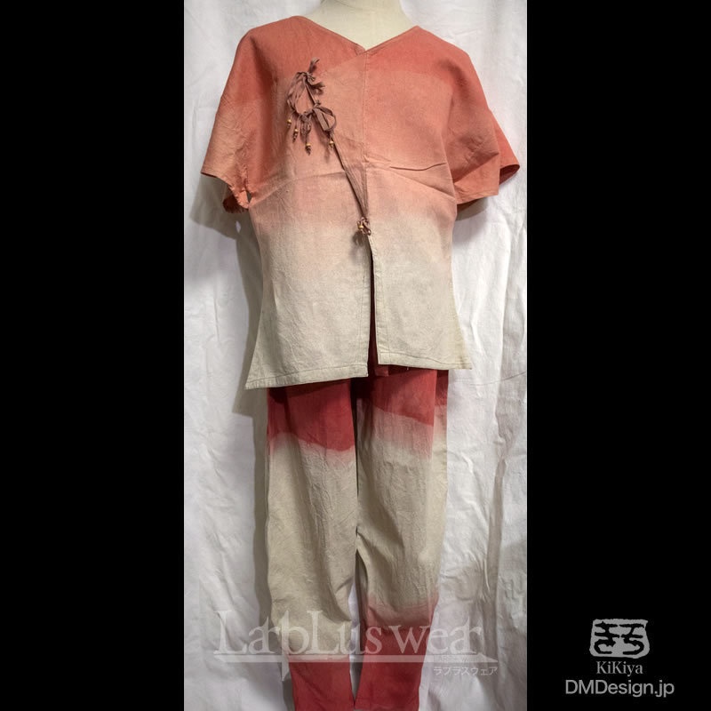 (F)手染め一点もの「あのズボン(レッド)」(2-027)/LarpLus wear
