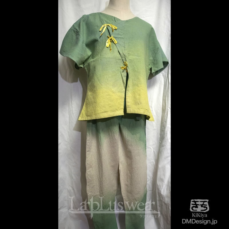 (F)手染め一点もの「あのズボン(グリーン)」(2-026)/LarpLus wear