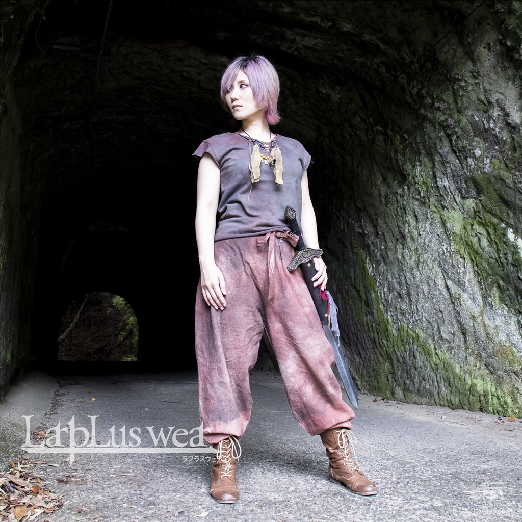 (F)手染め一点もの「あのズボン(グリーン)」(2-026)/LarpLus wear