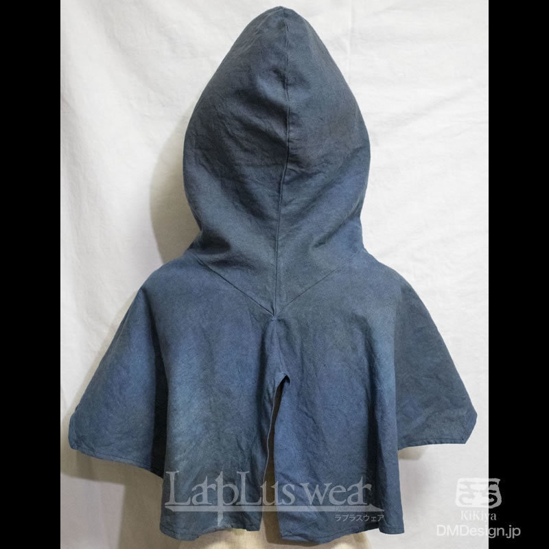 手染め一点モノ「あのフード」(青)(8-233)/LarpLuswear