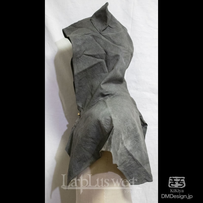 手染め一点モノ「ケモミミフード」(灰)(8-247)/LarpLuswear