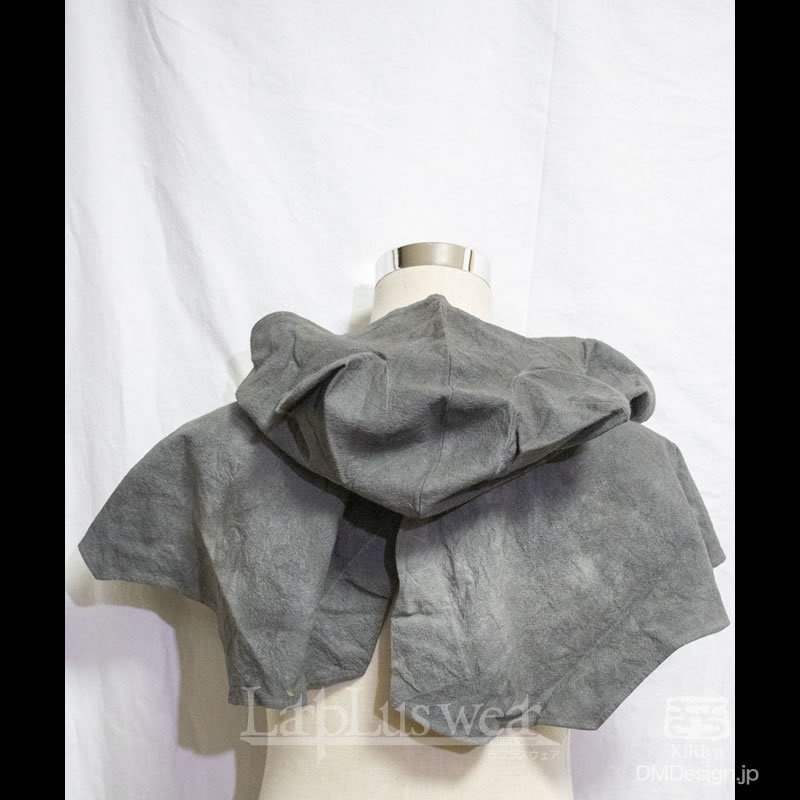 手染め一点モノ「ケモミミフード」(灰)(8-247)/LarpLuswear