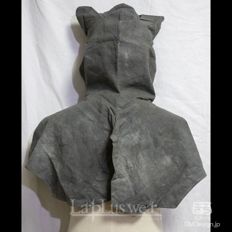 手染め一点モノ「ケモミミフード」(灰)(8-247)/LarpLuswear