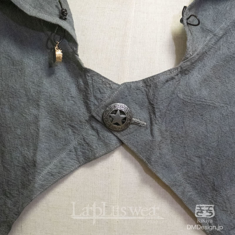 手染め一点モノ「ケモミミフード」(灰)(8-247)/LarpLuswear