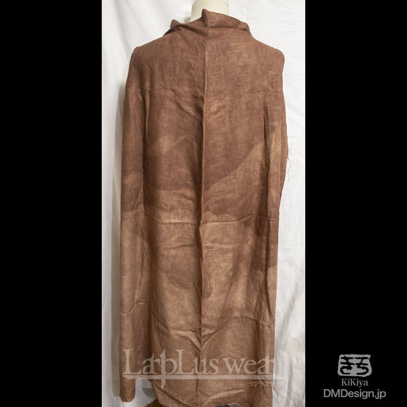 (M)手染め一点モノ「冒険者マント(1ボタン)」(ブラウン)(8-250)/LarpLus wear