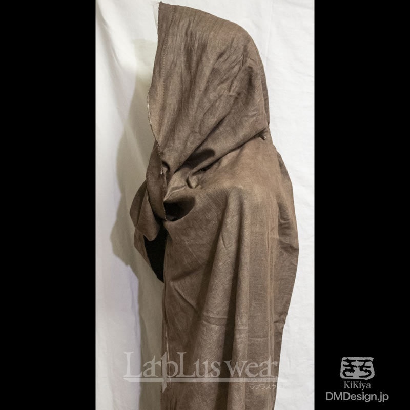 (XL)手染めファンタジー「冒険者マント」(茶)(8-251)/LarpLuswear