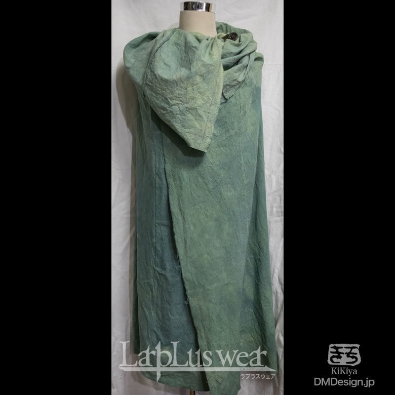 (XL)手染め一点モノ「冒険者マント」(緑)(8-205)/LarpLuswear