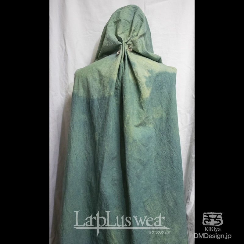 (XL)手染め一点モノ「冒険者マント」(緑)(8-205)/LarpLuswear
