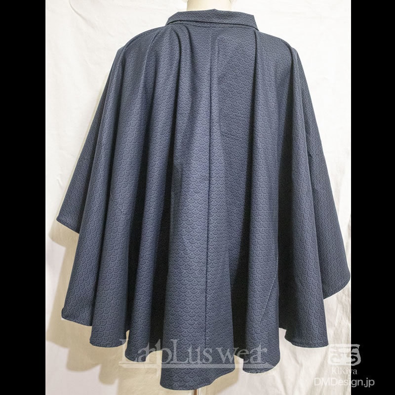 創作ファンタジー和装「インバネス風マント(濃紺)」(8-257)
