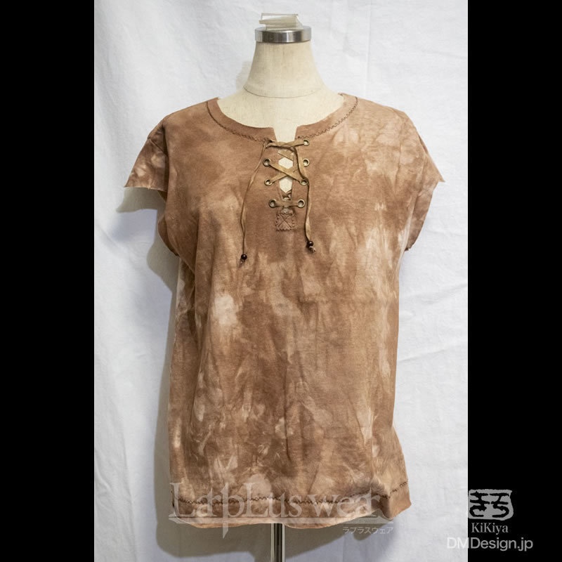 （S相当）手染め一点ものファンタジーウェア「あの服」(茶まだら)(1-479)／LarpLus wear