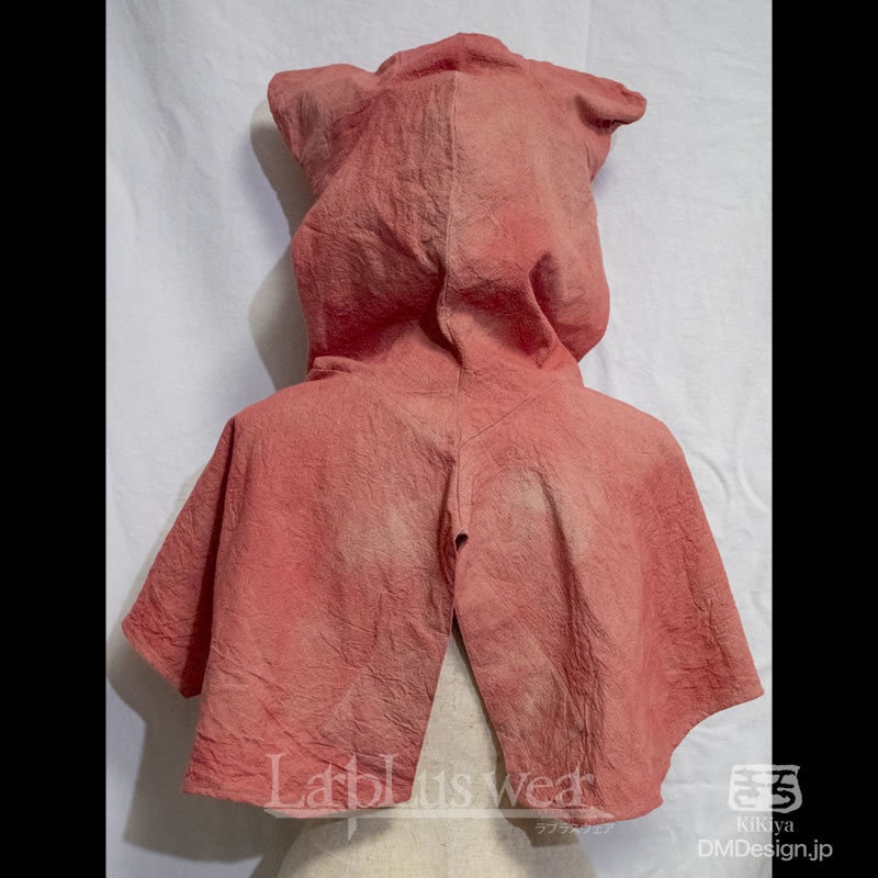 手染め一点モノ「ケモミミフード」(桃)(8-270)/LarpLuswear