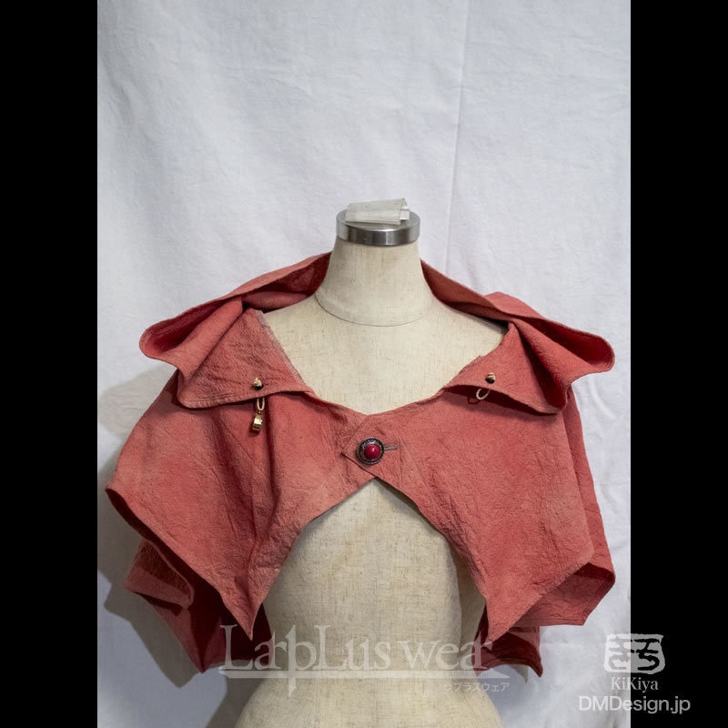 手染め一点モノ「ケモミミフード」(桃)(8-270)/LarpLuswear