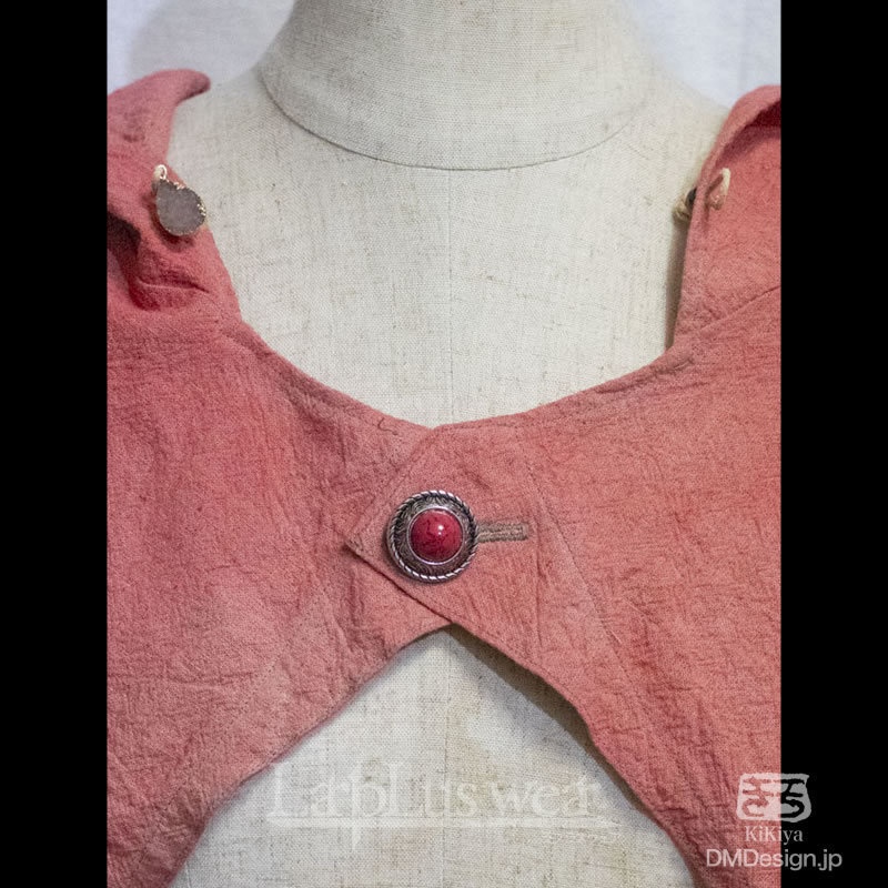 手染め一点モノ「ケモミミフード」(桃)(8-270)/LarpLuswear