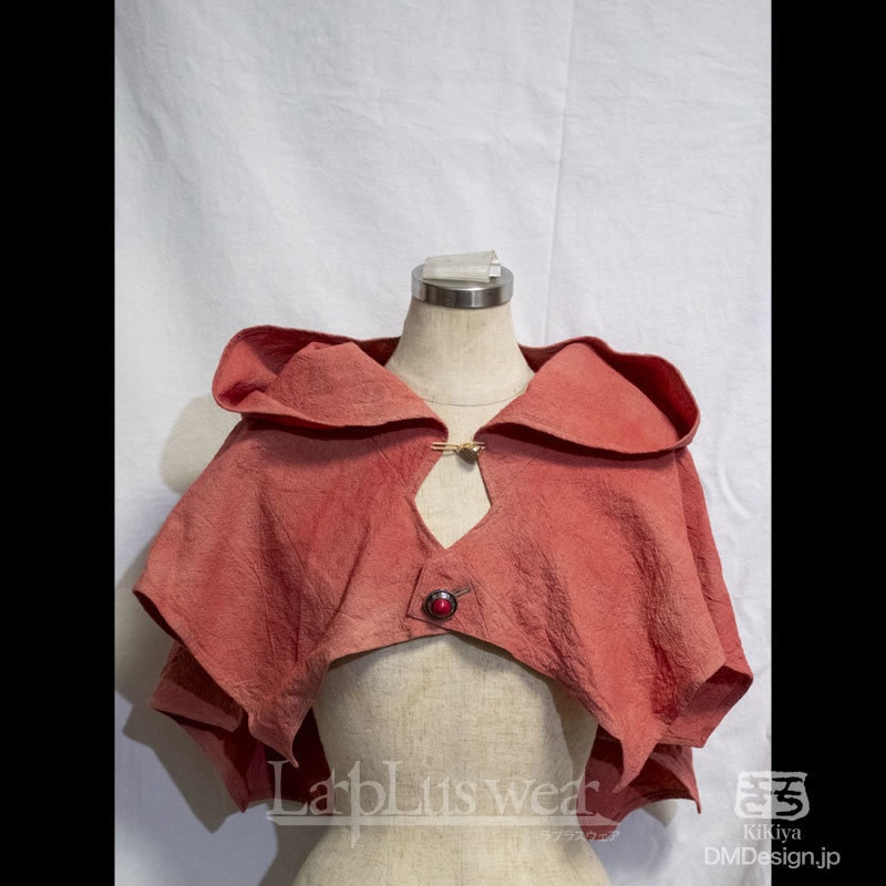 手染め一点モノ「ケモミミフード」(桃)(8-270)/LarpLuswear