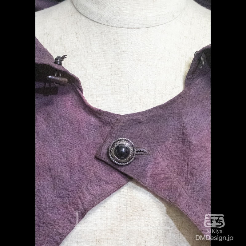 手染め一点モノ「ケモミミフード」(赤黒)(8-269)/LarpLuswear