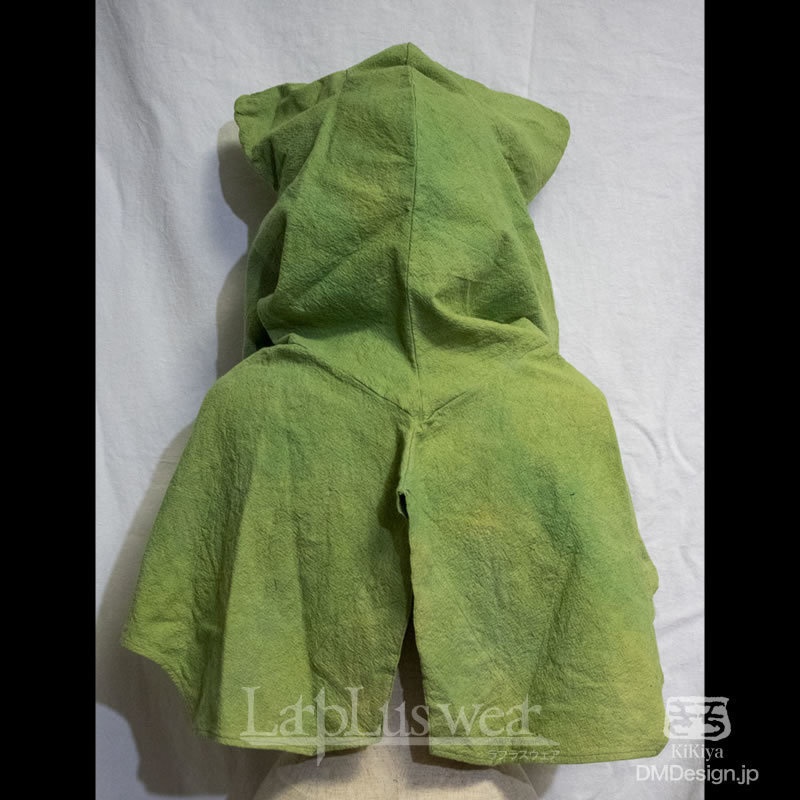 手染め一点モノ「ケモミミフード」(緑)(8-268)/LarpLuswear